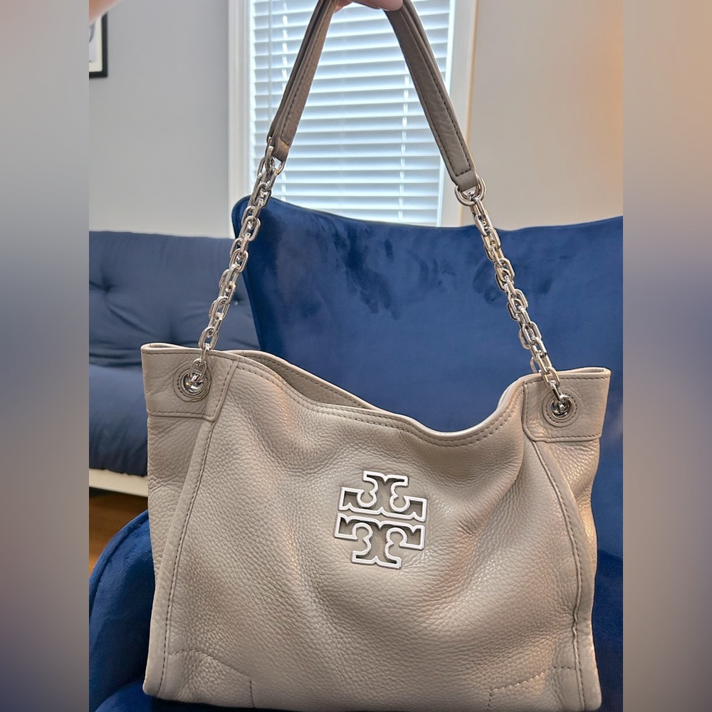 Tory Burch Britten Slouchy Genuine Leather Tote